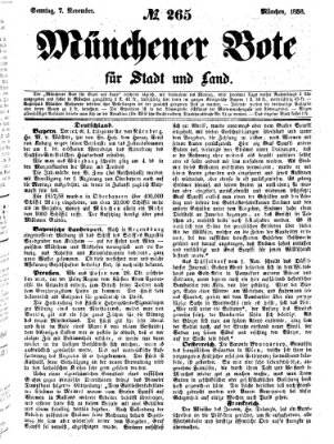 Münchener Bote für Stadt und Land Sonntag 7. November 1858