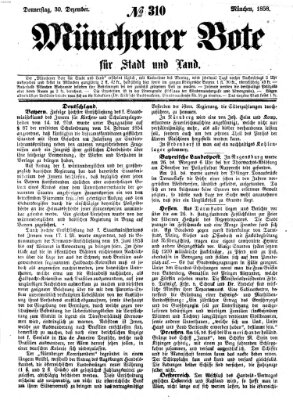 Münchener Bote für Stadt und Land Donnerstag 30. Dezember 1858