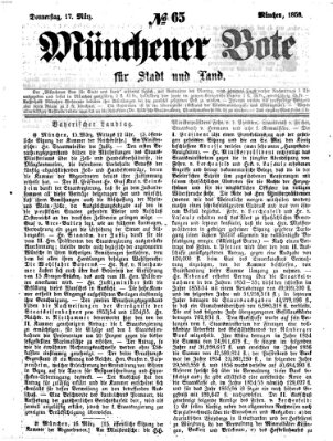 Münchener Bote für Stadt und Land Donnerstag 17. März 1859