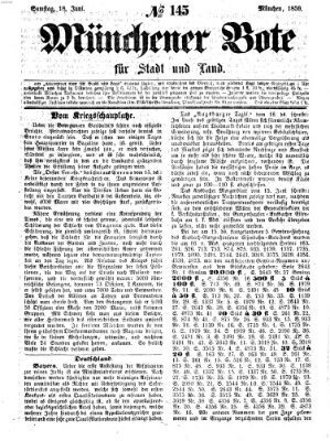 Münchener Bote für Stadt und Land Samstag 18. Juni 1859