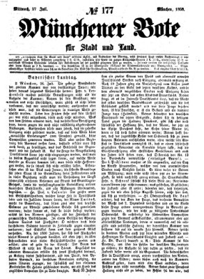 Münchener Bote für Stadt und Land Mittwoch 27. Juli 1859