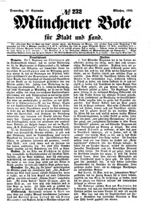 Münchener Bote für Stadt und Land Donnerstag 29. September 1859
