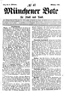 Münchener Bote für Stadt und Land Freitag 24. Februar 1860