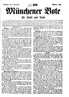 Münchener Bote für Stadt und Land Samstag 3. November 1860