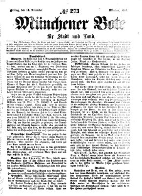 Münchener Bote für Stadt und Land Freitag 16. November 1860