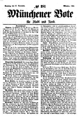 Münchener Bote für Stadt und Land Sonntag 25. November 1860