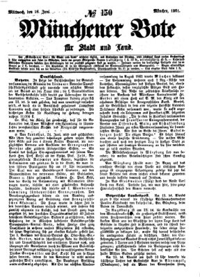 Münchener Bote für Stadt und Land Mittwoch 26. Juni 1861