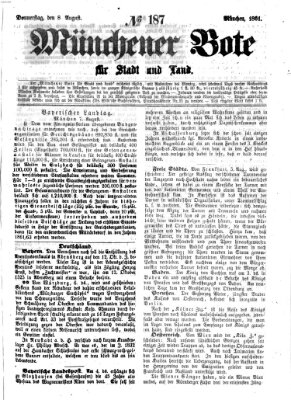 Münchener Bote für Stadt und Land Donnerstag 8. August 1861