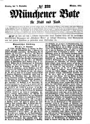 Münchener Bote für Stadt und Land Sonntag 29. September 1861
