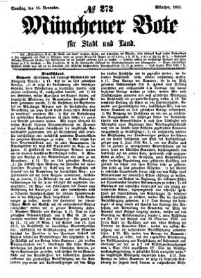 Münchener Bote für Stadt und Land Samstag 16. November 1861