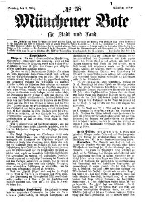 Münchener Bote für Stadt und Land Sonntag 9. März 1862