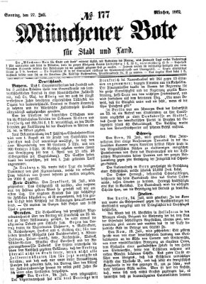 Münchener Bote für Stadt und Land Sonntag 27. Juli 1862
