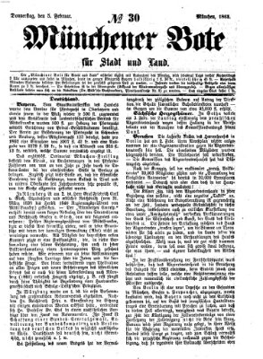Münchener Bote für Stadt und Land Donnerstag 5. Februar 1863