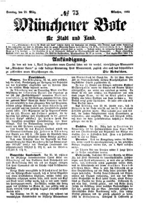 Münchener Bote für Stadt und Land Sonntag 29. März 1863