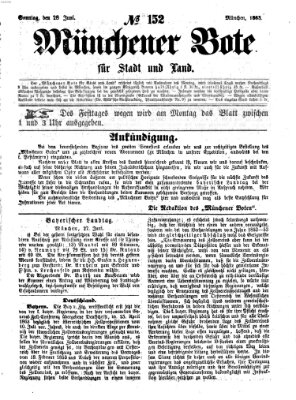 Münchener Bote für Stadt und Land Sonntag 28. Juni 1863