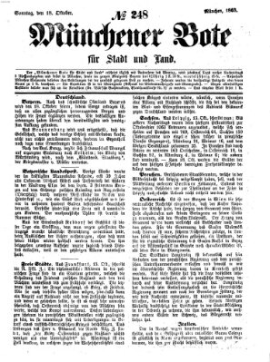 Münchener Bote für Stadt und Land Sonntag 18. Oktober 1863