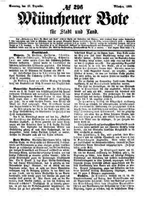 Münchener Bote für Stadt und Land Sonntag 13. Dezember 1863