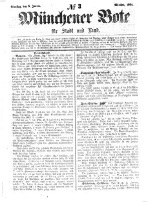 Münchener Bote für Stadt und Land Dienstag 5. Januar 1864