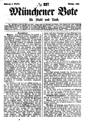 Münchener Bote für Stadt und Land Mittwoch 5. Oktober 1864
