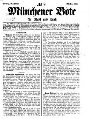 Münchener Bote für Stadt und Land Dienstag 10. Januar 1865