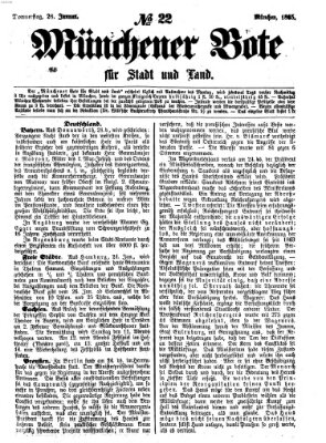 Münchener Bote für Stadt und Land Donnerstag 26. Januar 1865