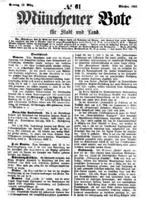 Münchener Bote für Stadt und Land Sonntag 12. März 1865