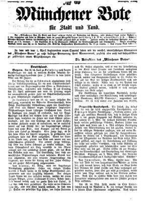Münchener Bote für Stadt und Land Mittwoch 22. März 1865