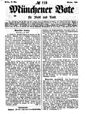 Münchener Bote für Stadt und Land Freitag 19. Mai 1865