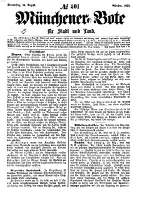 Münchener Bote für Stadt und Land Donnerstag 24. August 1865