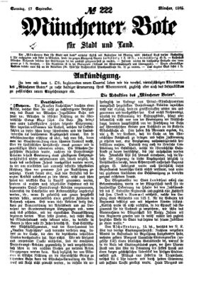 Münchener Bote für Stadt und Land Sonntag 17. September 1865