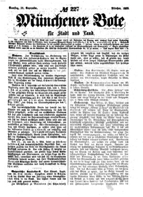 Münchener Bote für Stadt und Land Samstag 23. September 1865