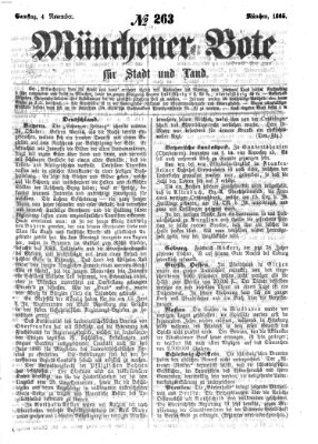 Münchener Bote für Stadt und Land Samstag 4. November 1865