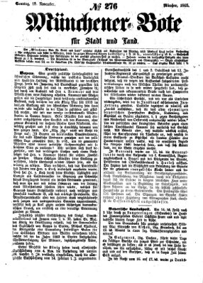 Münchener Bote für Stadt und Land Sonntag 19. November 1865