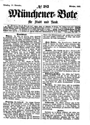 Münchener Bote für Stadt und Land Dienstag 28. November 1865