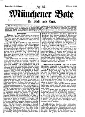 Münchener Bote für Stadt und Land Donnerstag 15. Februar 1866