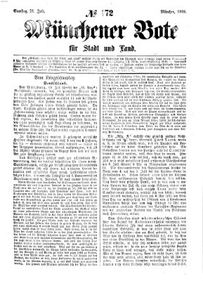 Münchener Bote für Stadt und Land Samstag 21. Juli 1866