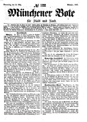 Münchener Bote für Stadt und Land Donnerstag 23. Mai 1867