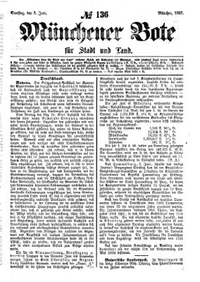 Münchener Bote für Stadt und Land Samstag 8. Juni 1867