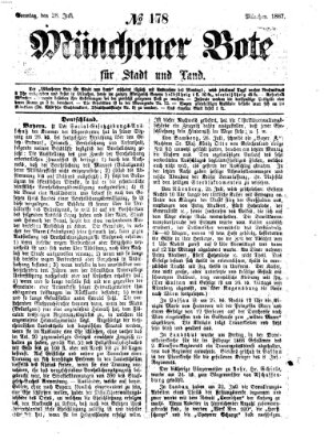 Münchener Bote für Stadt und Land Sonntag 28. Juli 1867
