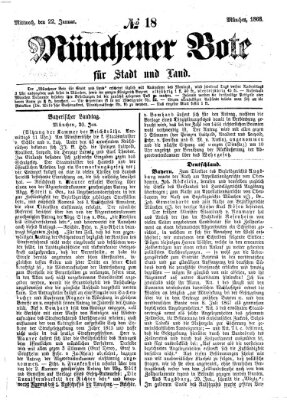 Münchener Bote für Stadt und Land Mittwoch 22. Januar 1868