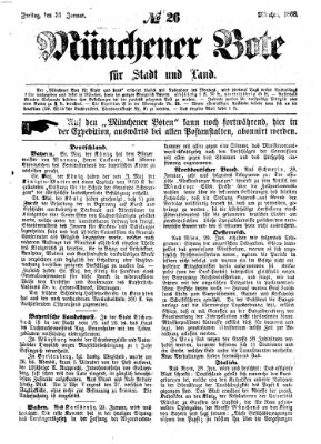 Münchener Bote für Stadt und Land Freitag 31. Januar 1868