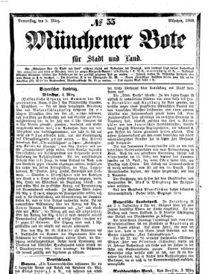 Münchener Bote für Stadt und Land Donnerstag 5. März 1868