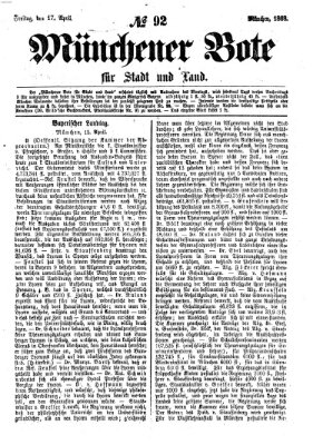 Münchener Bote für Stadt und Land Freitag 17. April 1868