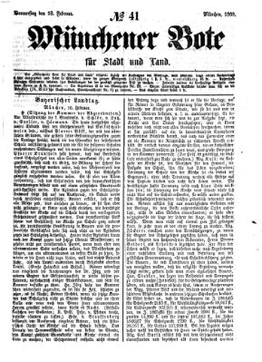 Münchener Bote für Stadt und Land Donnerstag 18. Februar 1869