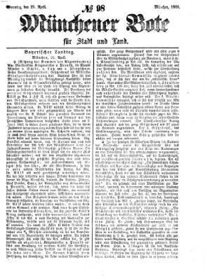 Münchener Bote für Stadt und Land Sonntag 25. April 1869