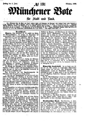 Münchener Bote für Stadt und Land Freitag 4. Juni 1869