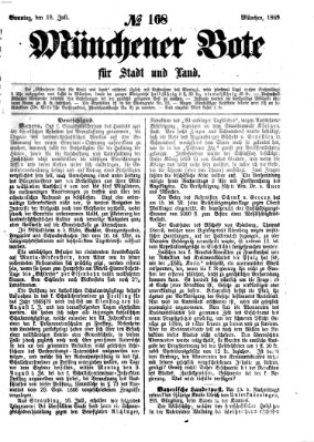 Münchener Bote für Stadt und Land Sonntag 18. Juli 1869