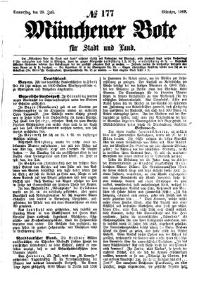 Münchener Bote für Stadt und Land Donnerstag 29. Juli 1869