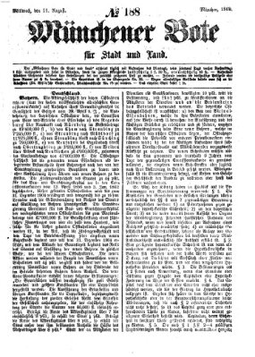 Münchener Bote für Stadt und Land Mittwoch 11. August 1869