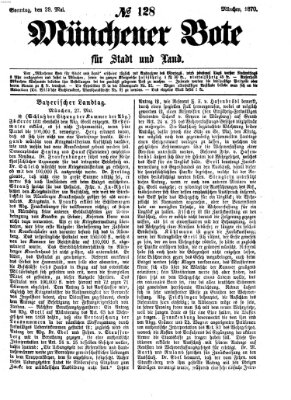 Münchener Bote für Stadt und Land Sonntag 29. Mai 1870